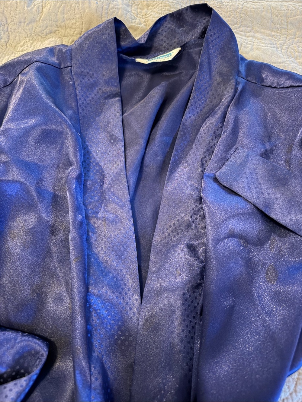 Vtg Partners by Mervyn’s Satin Robe in Deep Navy - Women's Intimates & Sleepwear - Picture 5 of 5